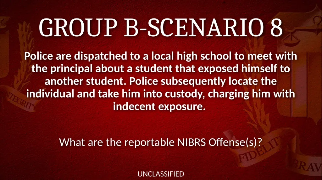 NIBRS Scenario Practice Crimes Against Persons, - slide 62 of 65