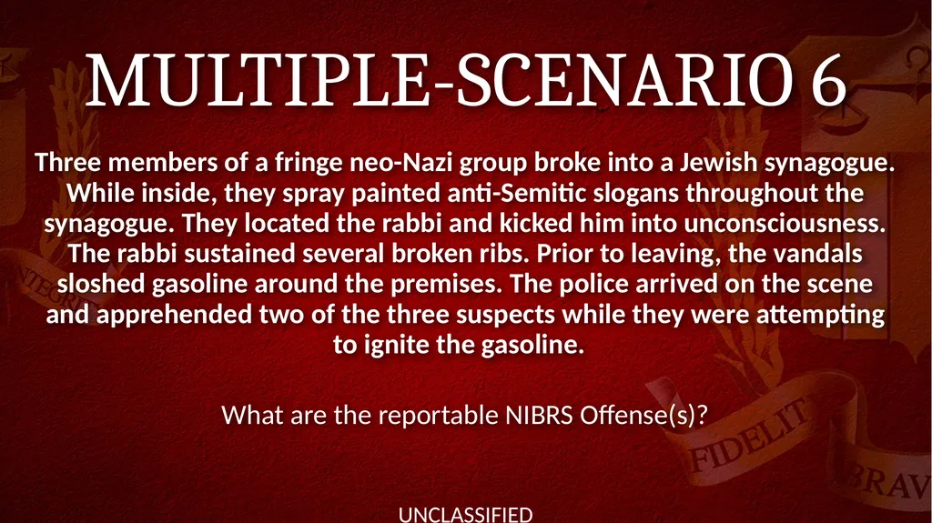 NIBRS Scenario Practice Crimes Against Persons, - slide 46 of 65