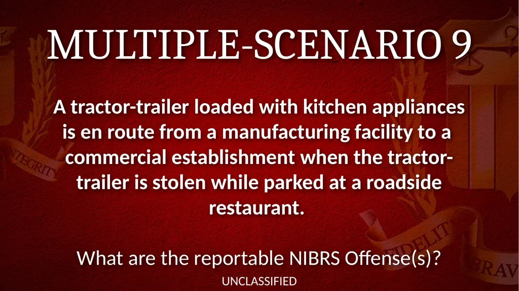 NIBRS Scenario Practice Crimes Against Persons, - slide 49 of 65