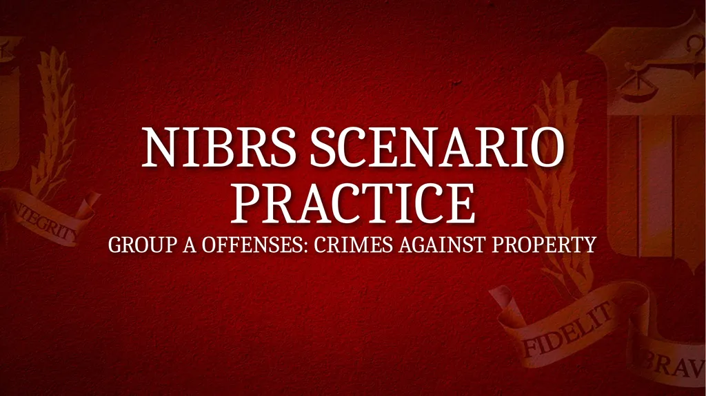 NIBRS Scenario Practice Crimes Against Persons, - slide 23 of 65