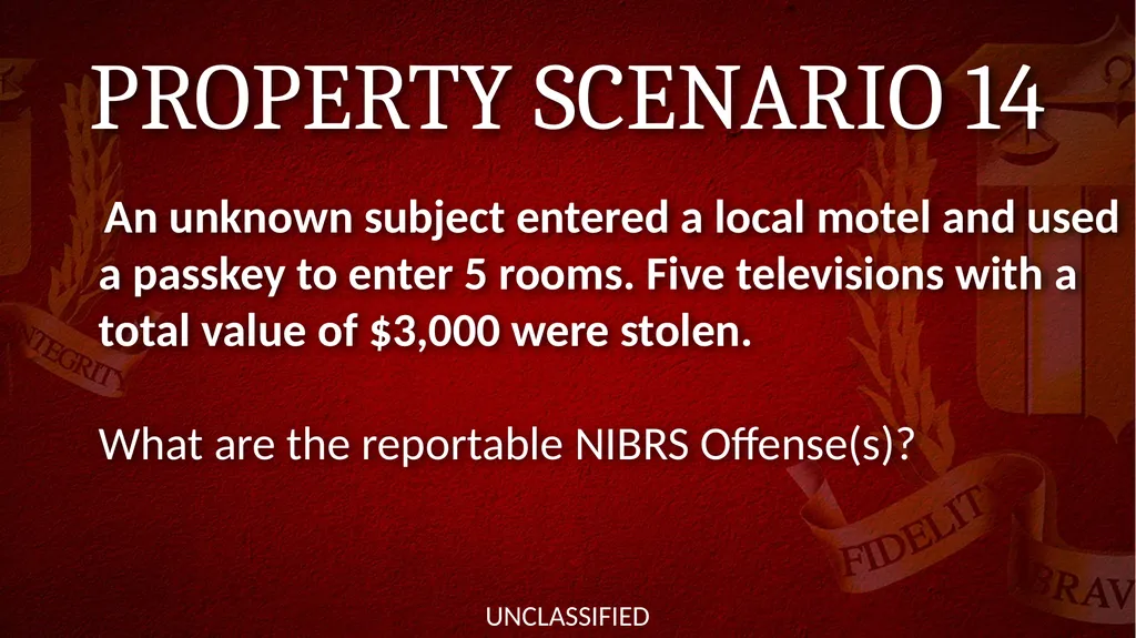NIBRS Scenario Practice Crimes Against Persons, - slide 37 of 65