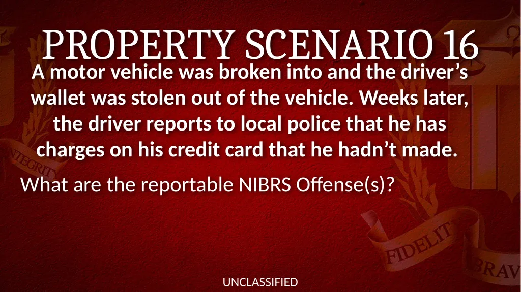 NIBRS Scenario Practice Crimes Against Persons, - slide 39 of 65