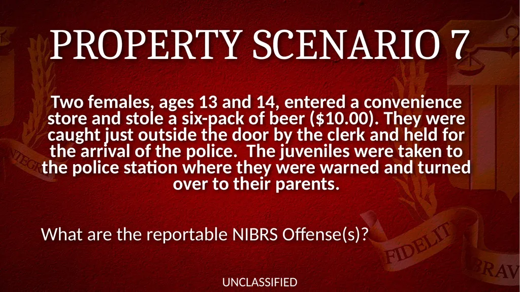 NIBRS Scenario Practice Crimes Against Persons, - slide 30 of 65