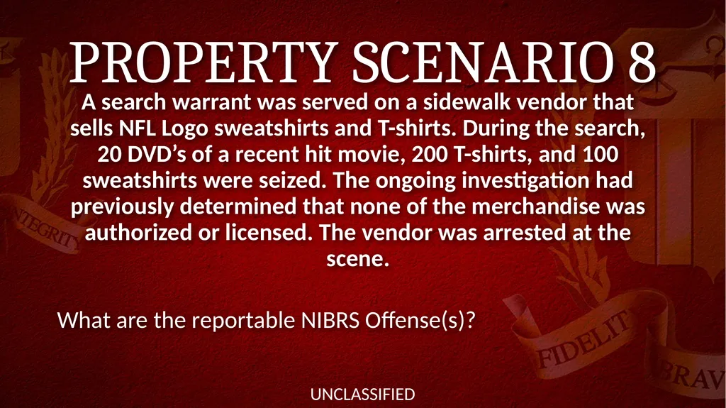 NIBRS Scenario Practice Crimes Against Persons, - slide 31 of 65