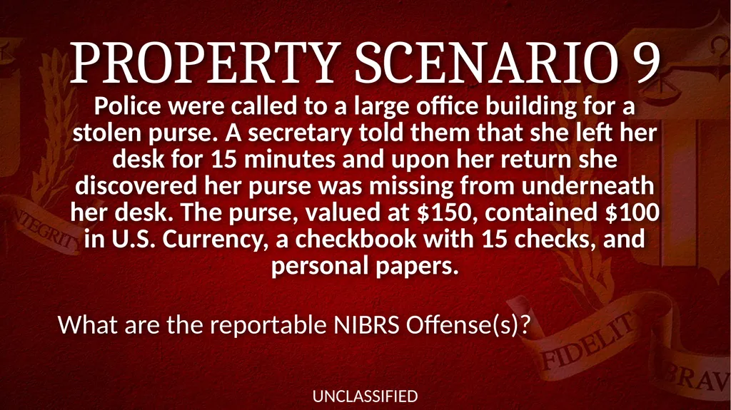 NIBRS Scenario Practice Crimes Against Persons, - slide 32 of 65