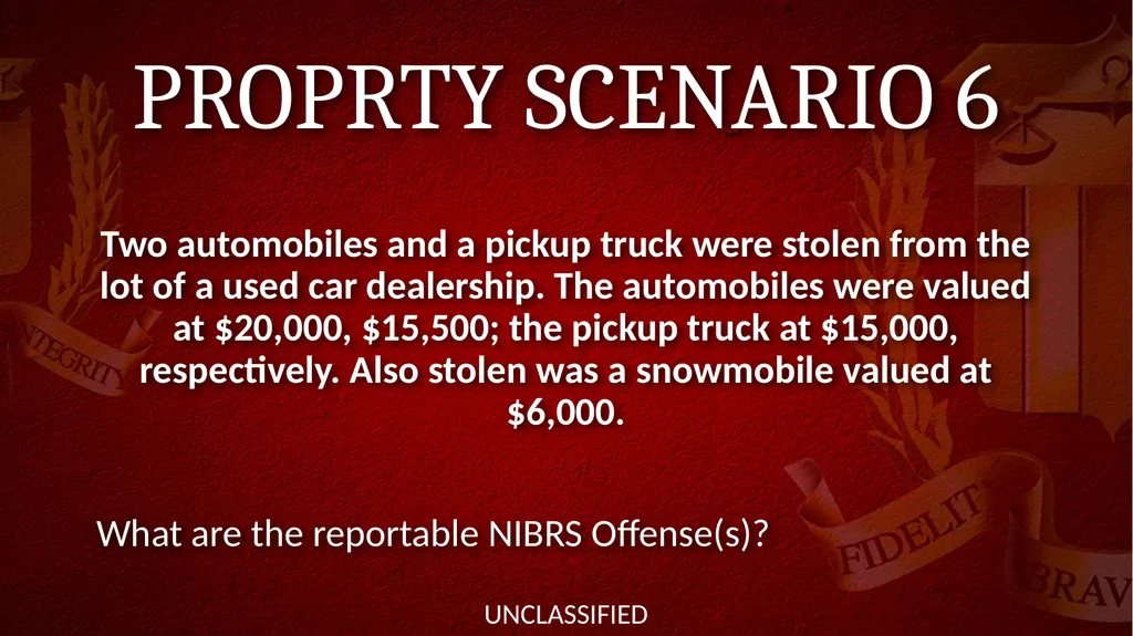 NIBRS Scenario Practice Crimes Against Persons, - slide 29 of 65