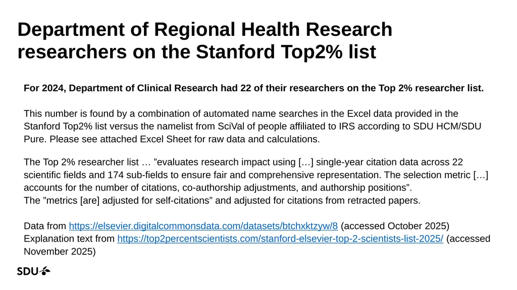 Research Impact report (bibliometrics) 2023-2025 - slide 16 of 16