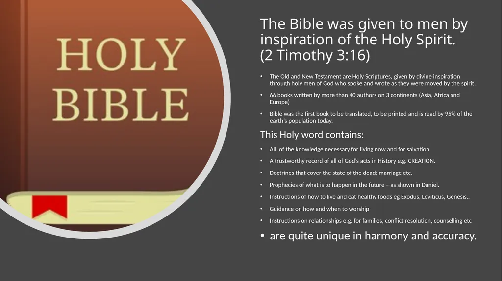 CREATION SEVENTH DAY ADVENTIST Fundamental Belief - slide 3 of 18