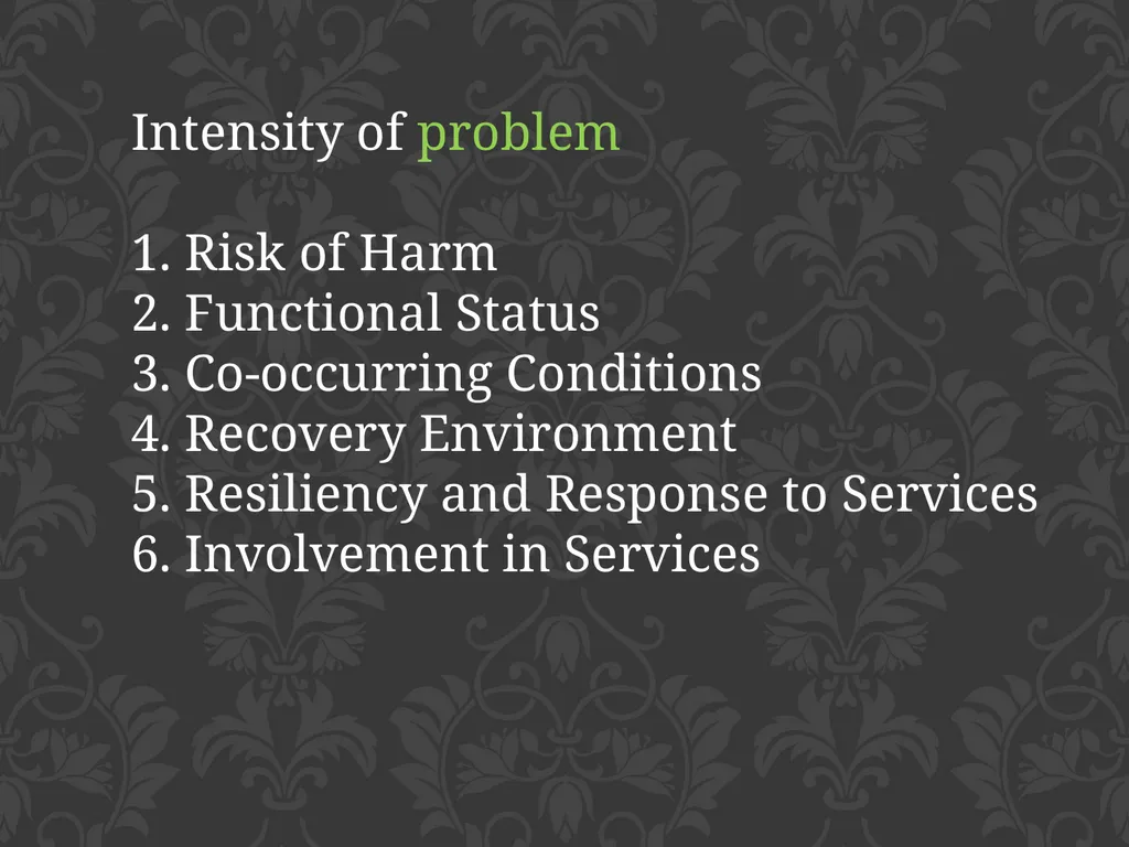 child adolescent service intensity instrument - slide 8 of 52