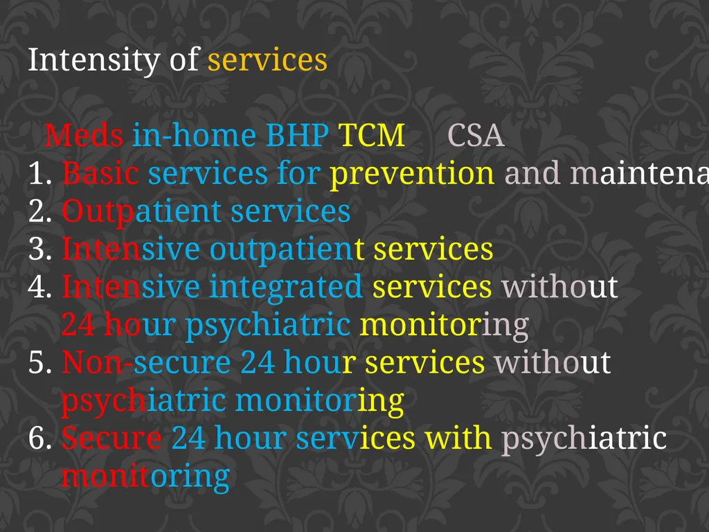 child adolescent service intensity instrument - slide 15 of 52