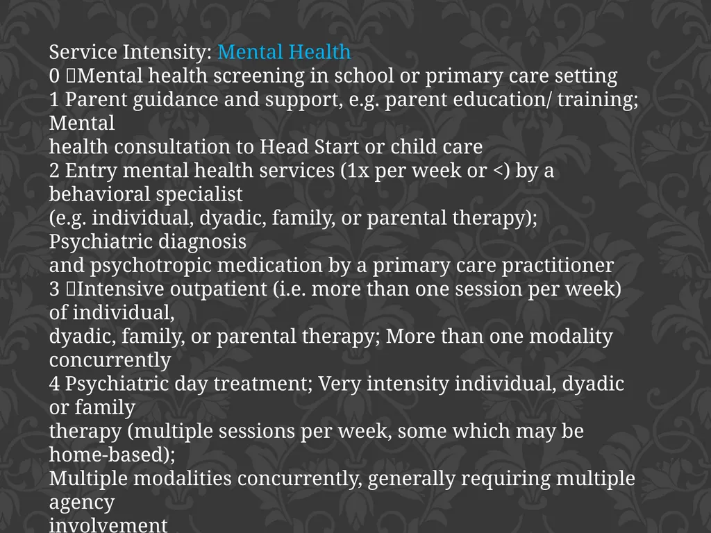 child adolescent service intensity instrument - slide 44 of 52