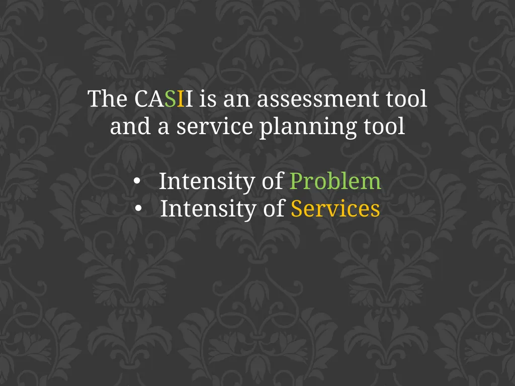 child adolescent service intensity instrument - slide 7 of 52
