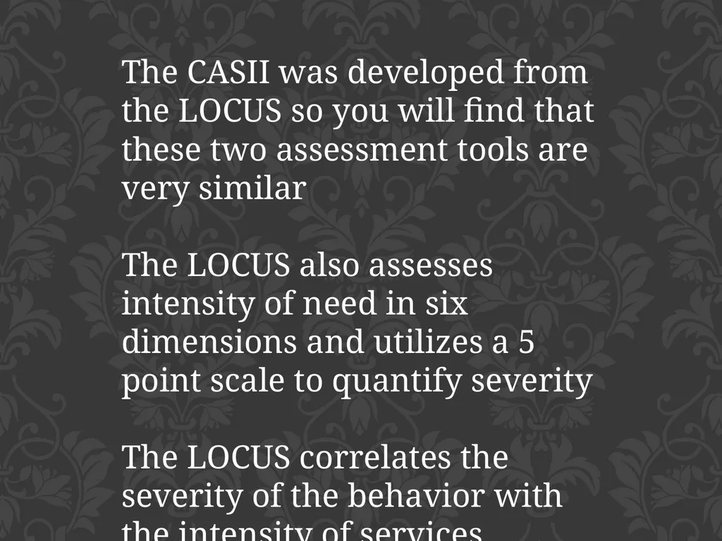 child adolescent service intensity instrument - slide 27 of 52