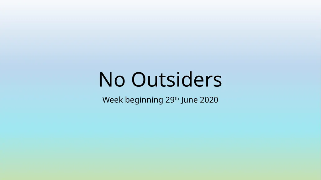 No Outsiders Week beginning 29th June 2020 What - slide 1 of 51