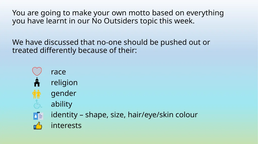 No Outsiders Week beginning 29th June 2020 What - slide 50 of 51