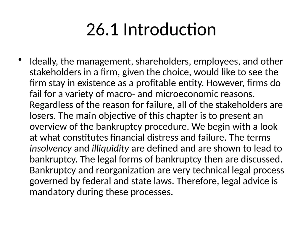 Chapter 26 Bankruptcy, Workouts, and Corporate - slide 4 of 80