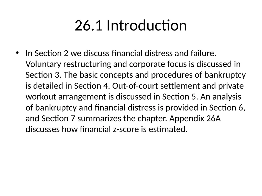 Chapter 26 Bankruptcy, Workouts, and Corporate - slide 5 of 80