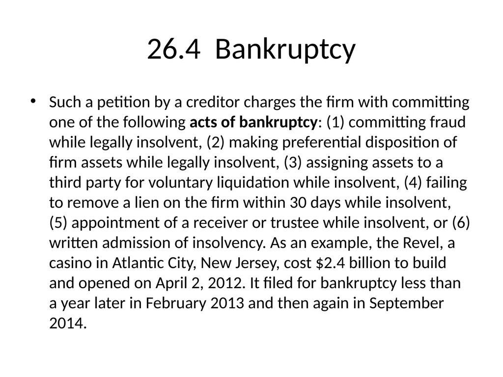 Chapter 26 Bankruptcy, Workouts, and Corporate - slide 24 of 80
