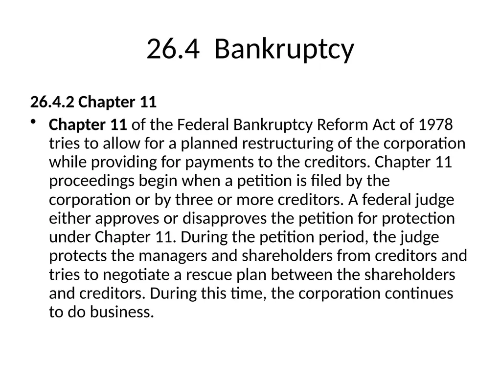 Chapter 26 Bankruptcy, Workouts, and Corporate - slide 29 of 80