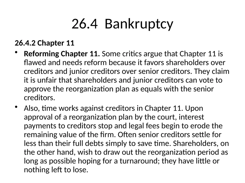 Chapter 26 Bankruptcy, Workouts, and Corporate - slide 37 of 80