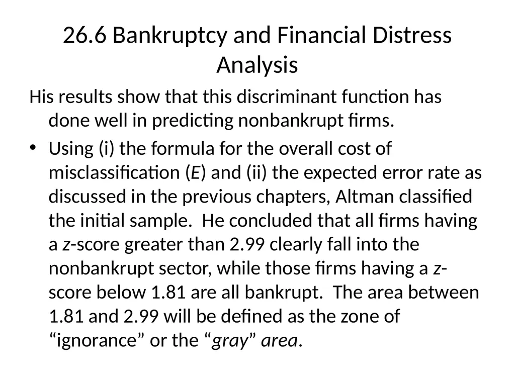 Chapter 26 Bankruptcy, Workouts, and Corporate - slide 64 of 80