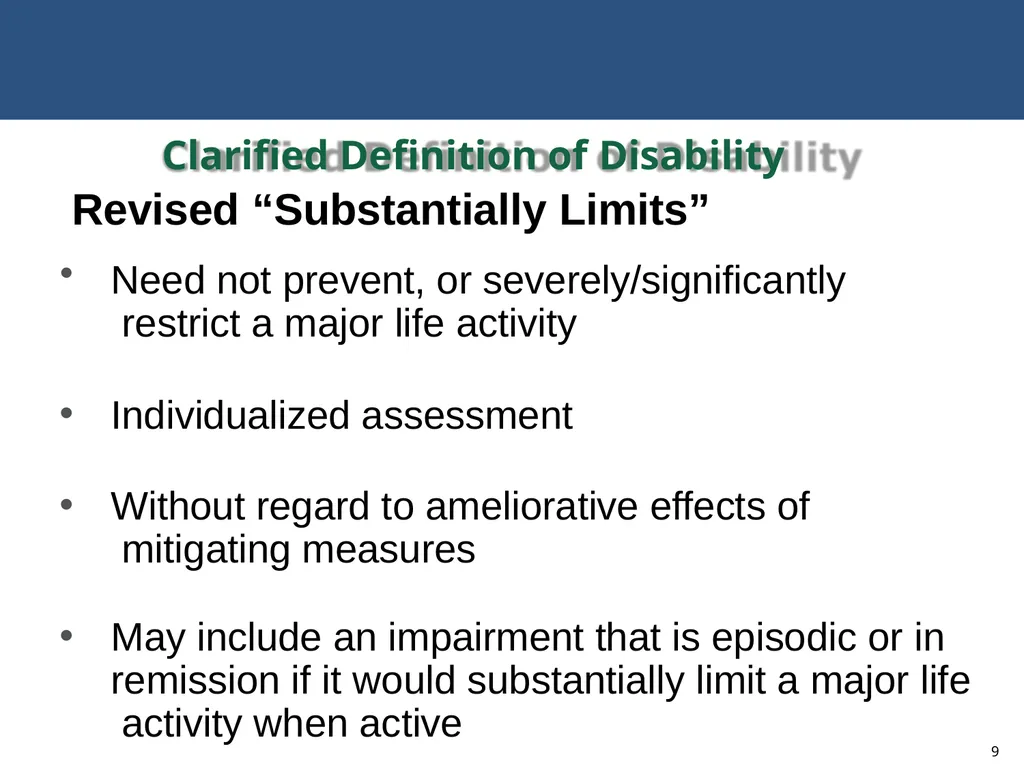 MODIFICATIONS TO ACCOMMODATE INDIVIDUALS WITH - slide 9 of 25