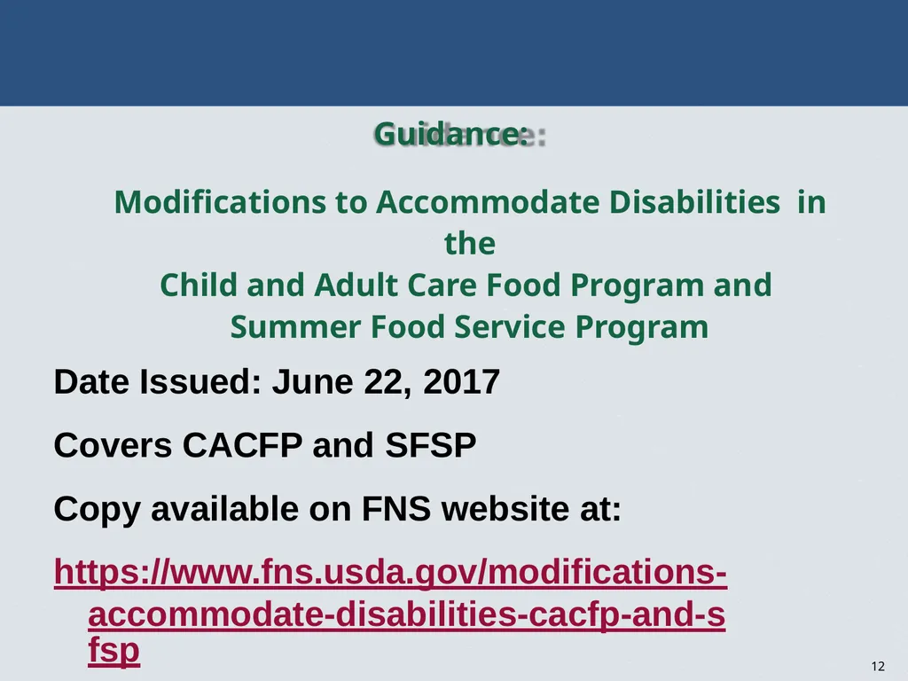 MODIFICATIONS TO ACCOMMODATE INDIVIDUALS WITH - slide 12 of 25