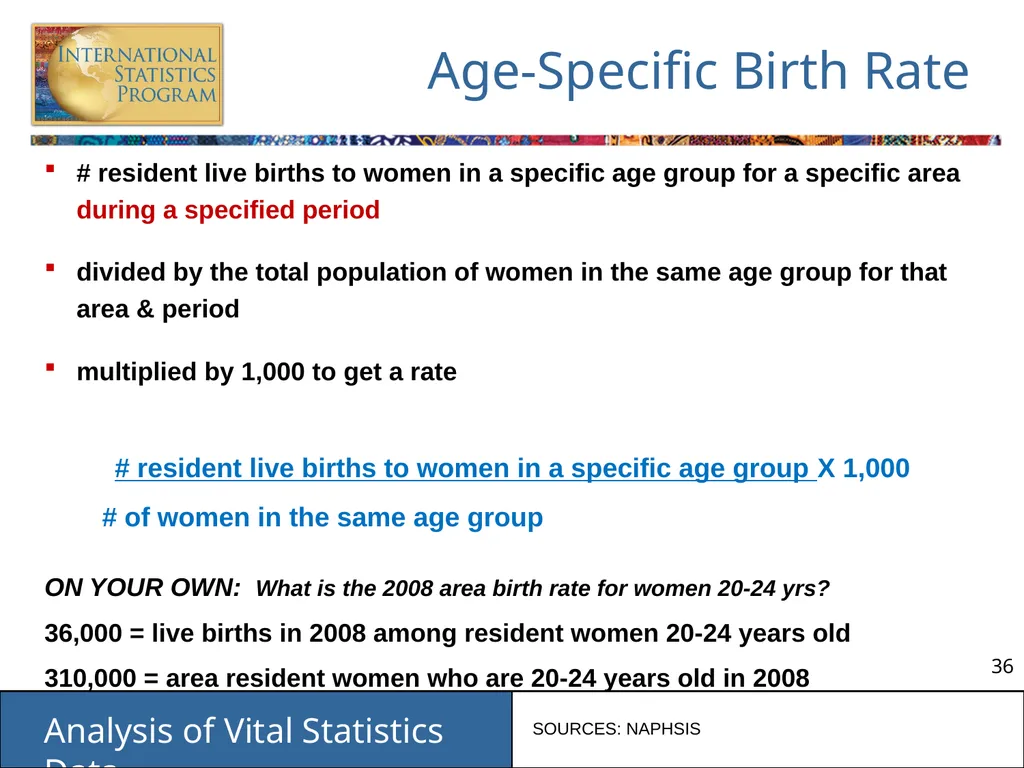 Analysis of Vital Statistics Data These materials - slide 36 of 159