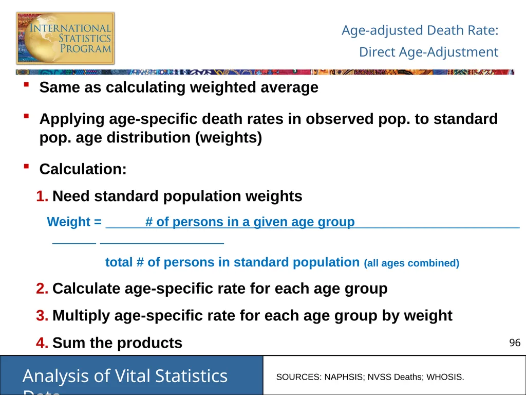 Analysis of Vital Statistics Data These materials - slide 96 of 159