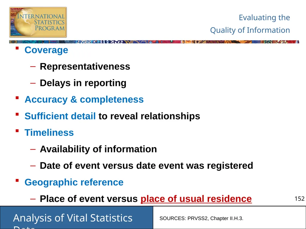 Analysis of Vital Statistics Data These materials - slide 152 of 159