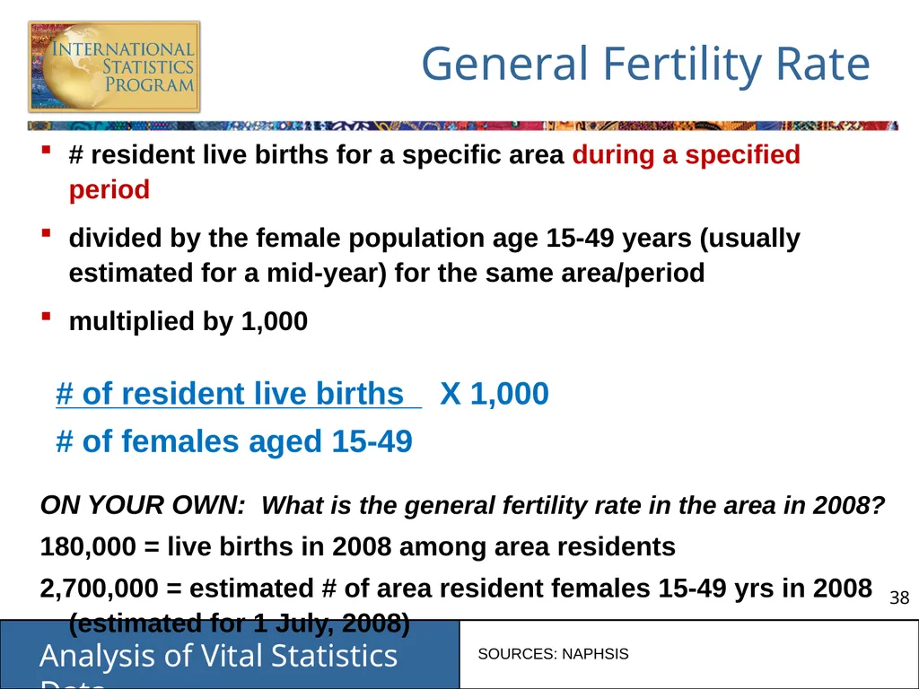 Analysis of Vital Statistics Data These materials - slide 38 of 159