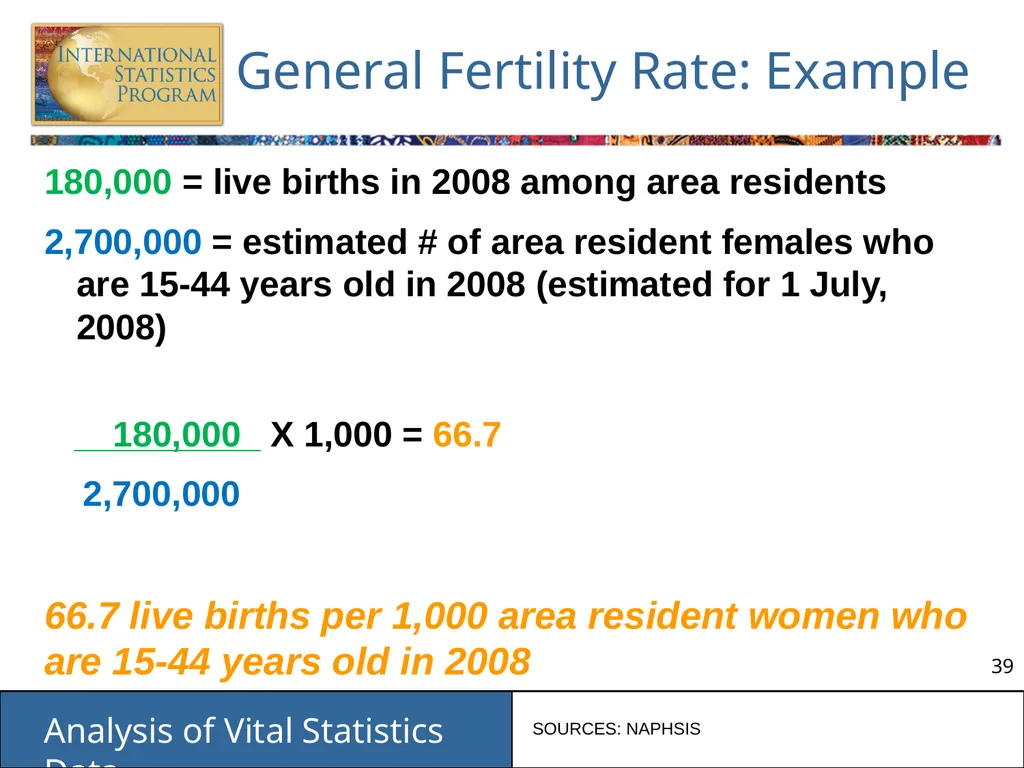 Analysis of Vital Statistics Data These materials - slide 39 of 159