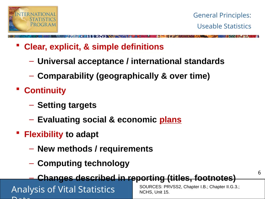 Analysis of Vital Statistics Data These materials - slide 6 of 159