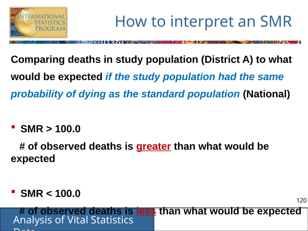 Analysis of Vital Statistics Data These materials - slide 120 of 159
