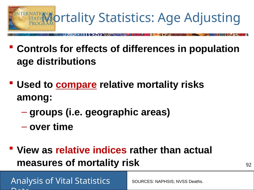 Analysis of Vital Statistics Data These materials - slide 92 of 159