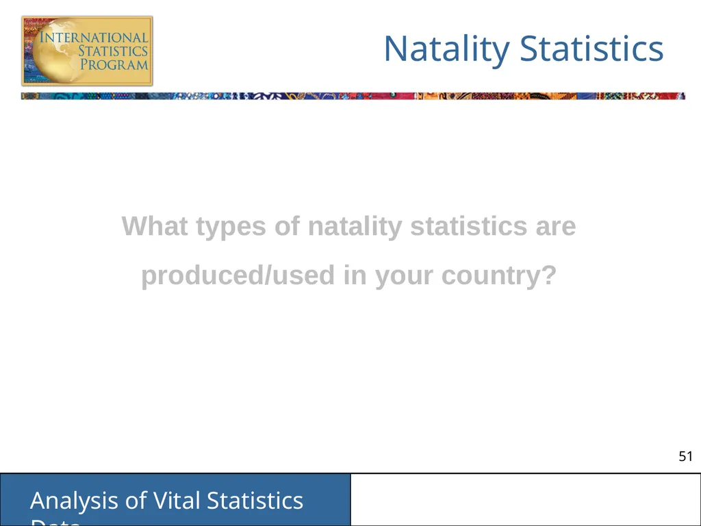 Analysis of Vital Statistics Data These materials - slide 51 of 159