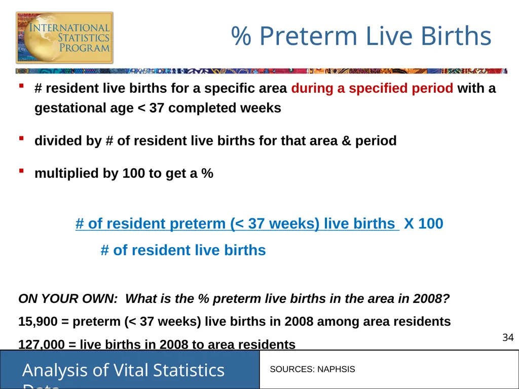 Analysis of Vital Statistics Data These materials - slide 34 of 159