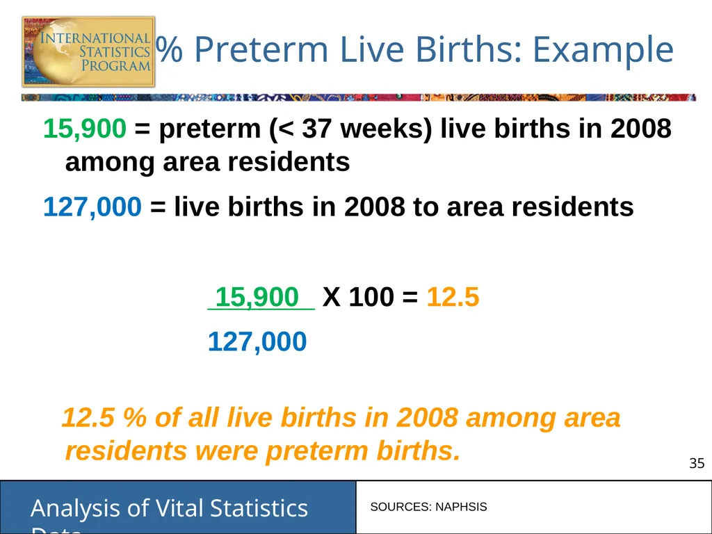 Analysis of Vital Statistics Data These materials - slide 35 of 159