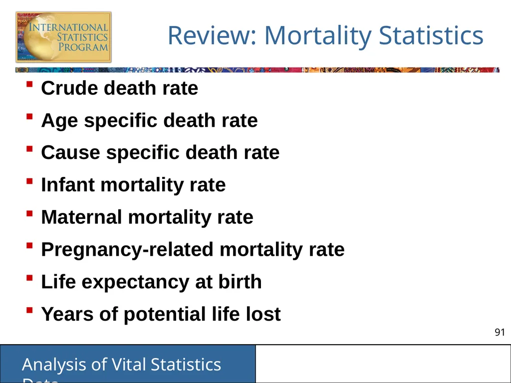 Analysis of Vital Statistics Data These materials - slide 91 of 159