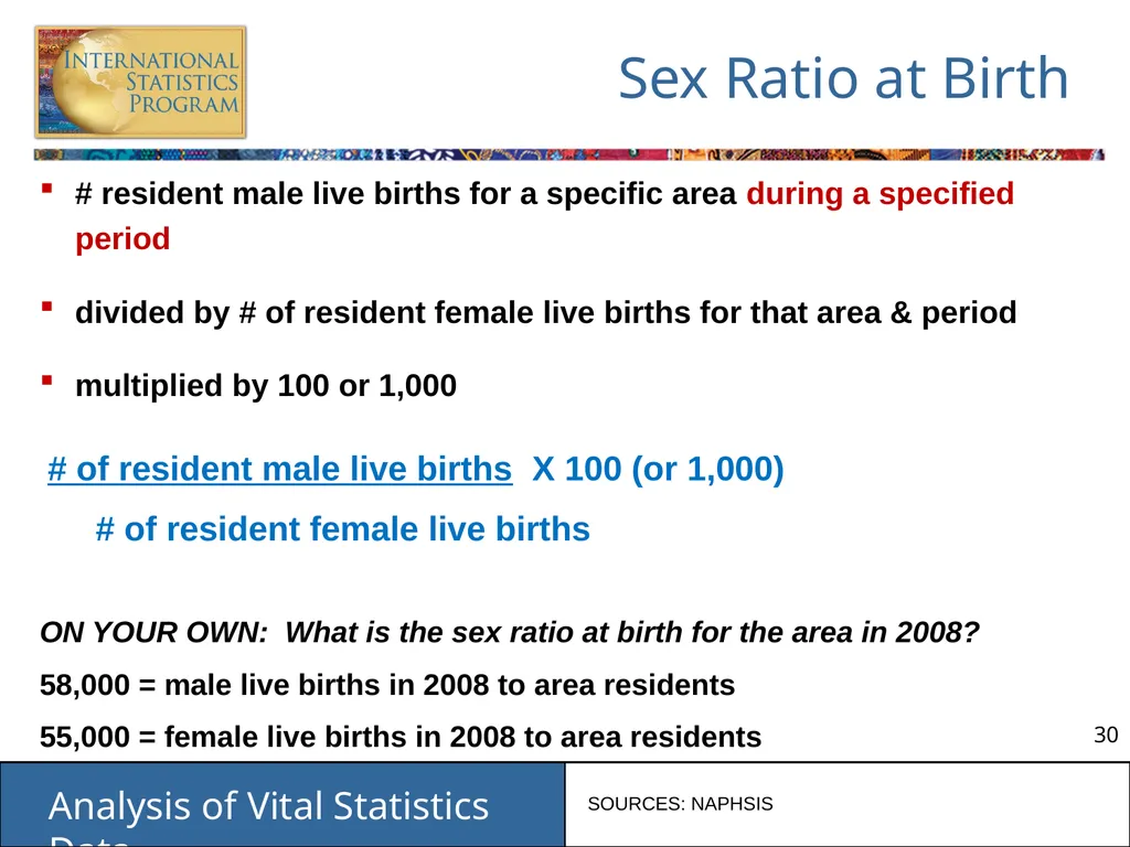 Analysis of Vital Statistics Data These materials - slide 30 of 159