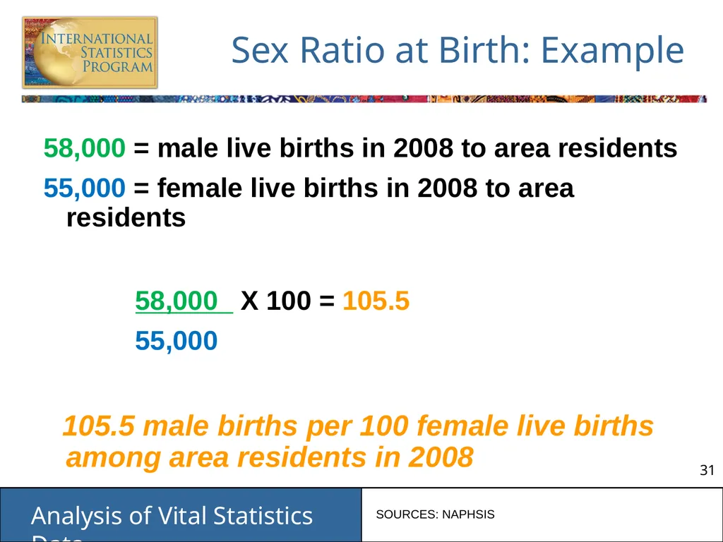 Analysis of Vital Statistics Data These materials - slide 31 of 159
