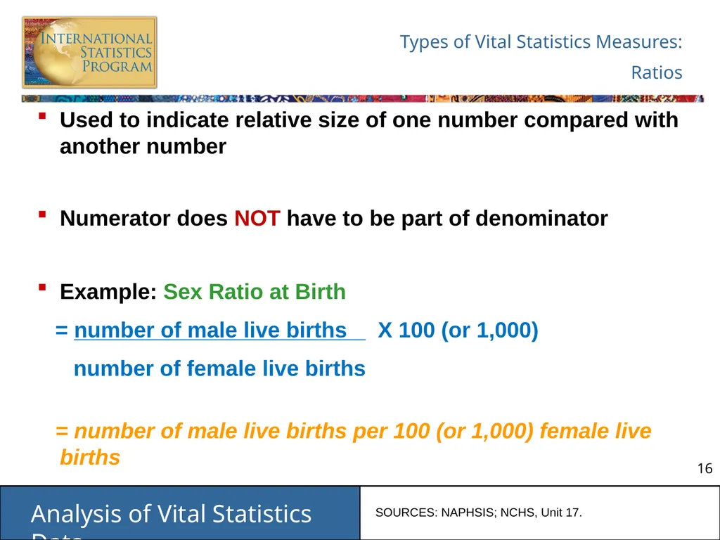 Analysis of Vital Statistics Data These materials - slide 16 of 159