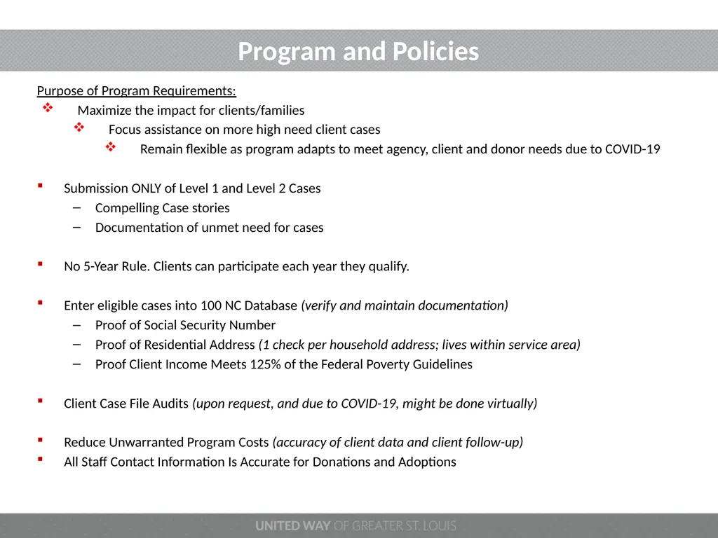 100 NEEDIEST CASES 2022 PROGRAM YEAR Welcome - slide 7 of 20