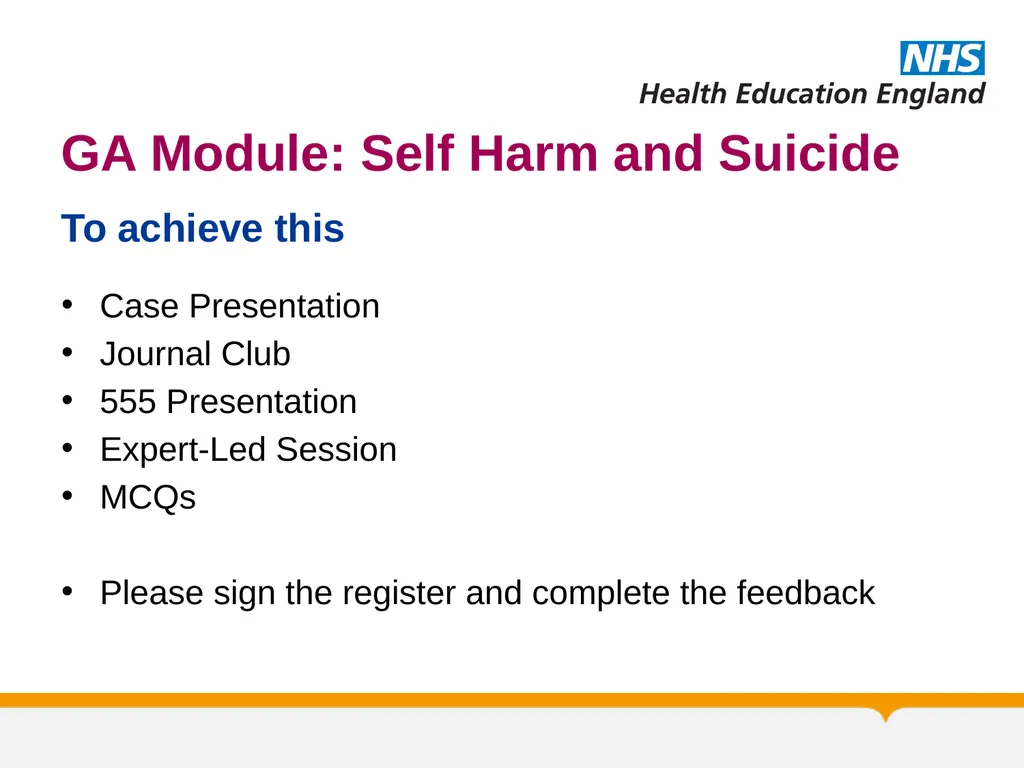 MRCPsych General Adult Module Self Harm and - slide 3 of 45