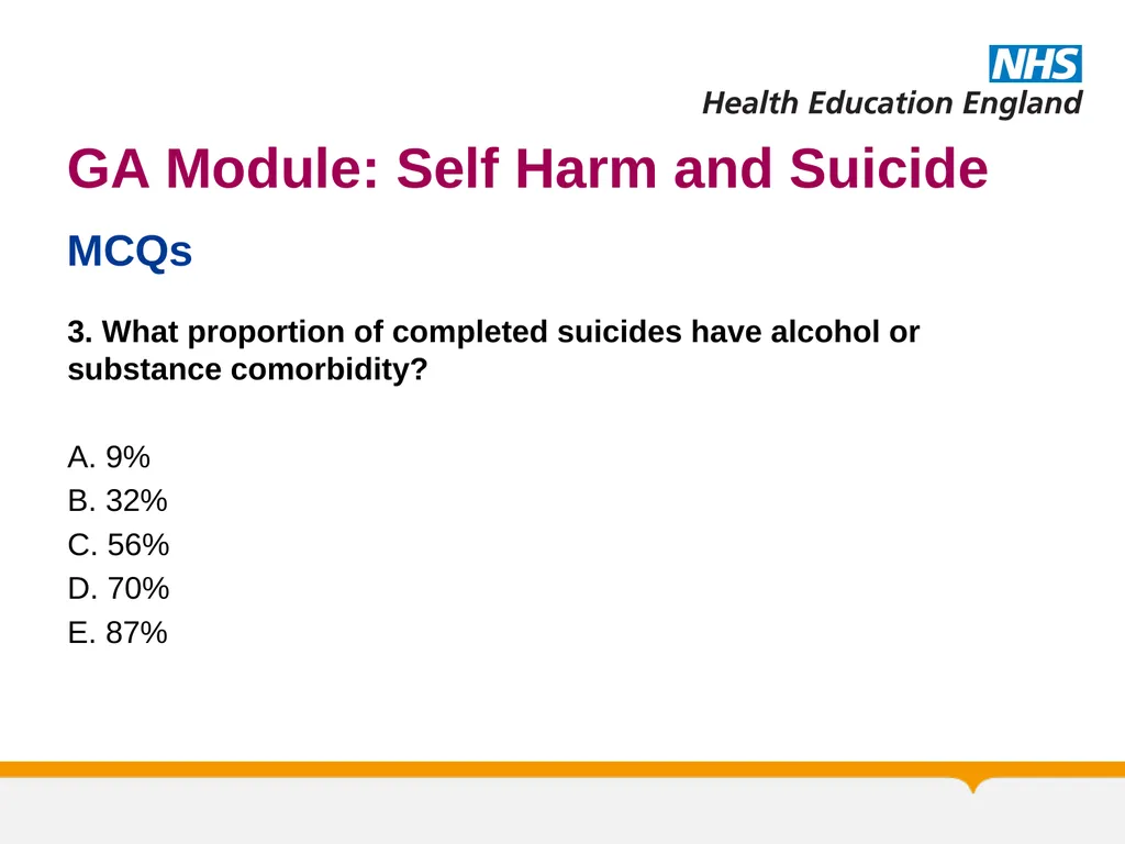 MRCPsych General Adult Module Self Harm and - slide 42 of 45
