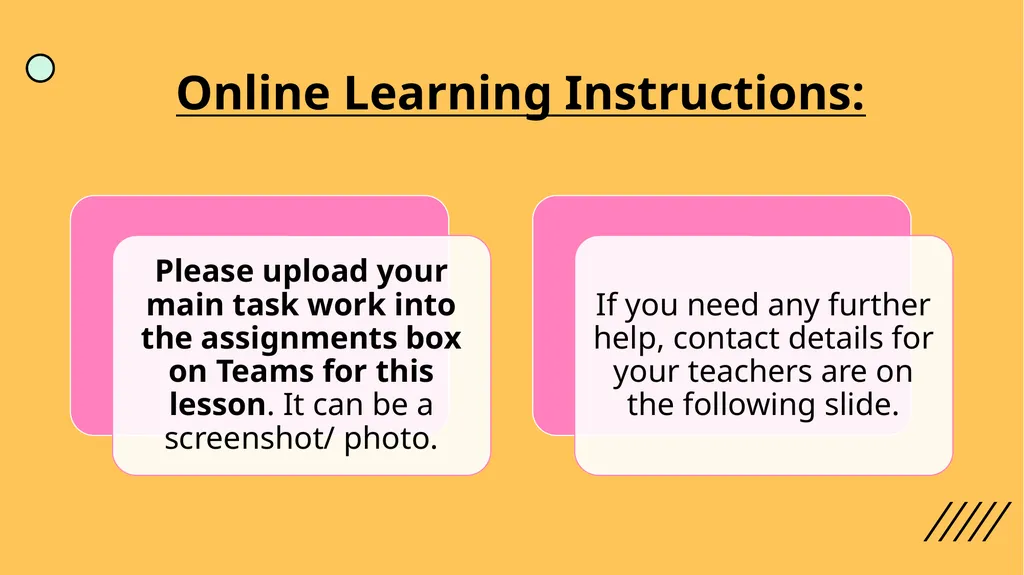 Online Learning Instructions: Recap: Lesson 1- - slide 15 of 16