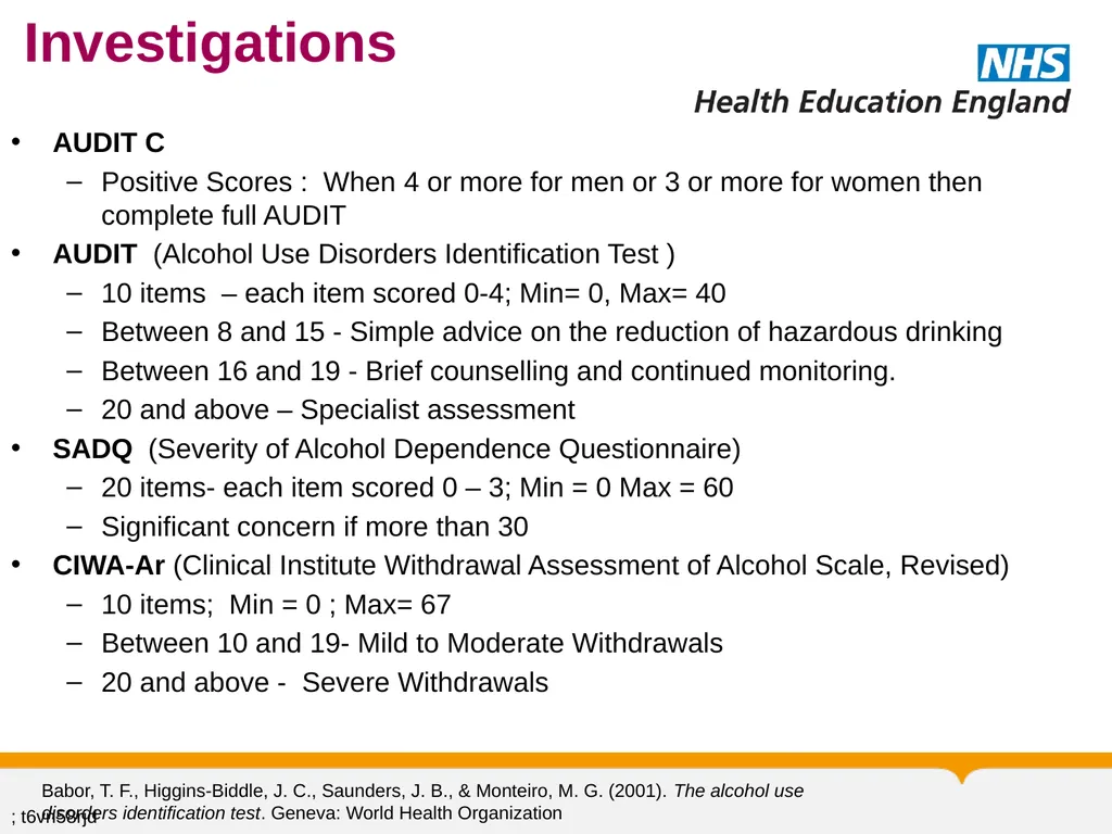 Substance Misuse Module Diagnosis & Treatment of - slide 18 of 87