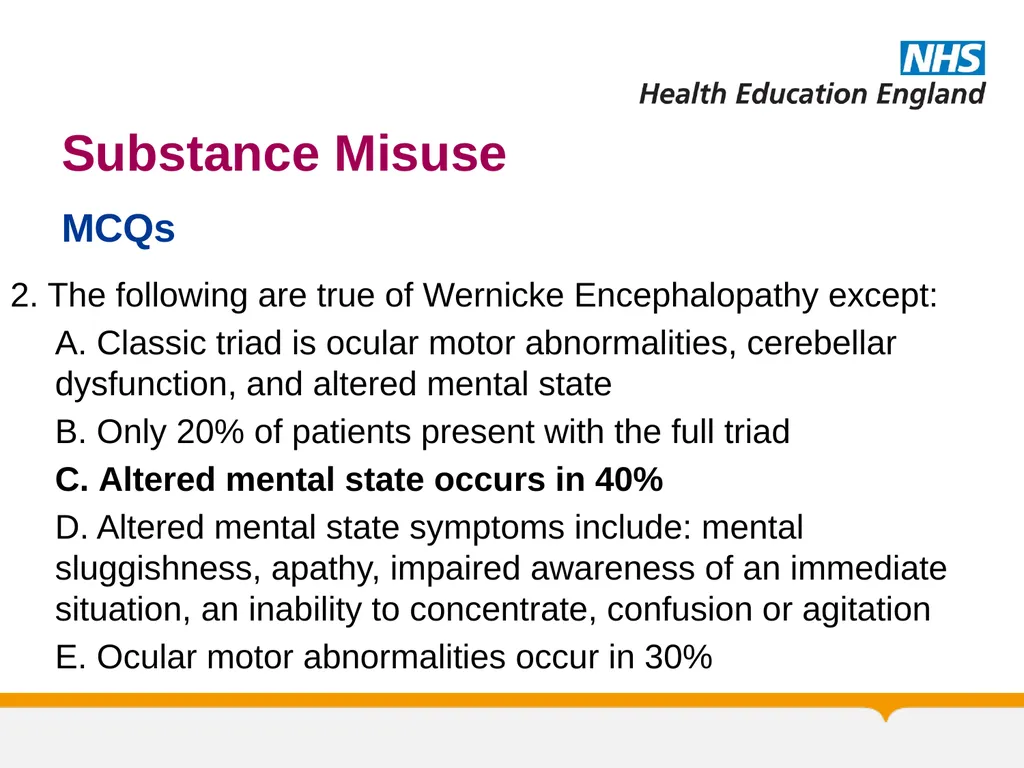 Substance Misuse Module Diagnosis & Treatment of - slide 53 of 87