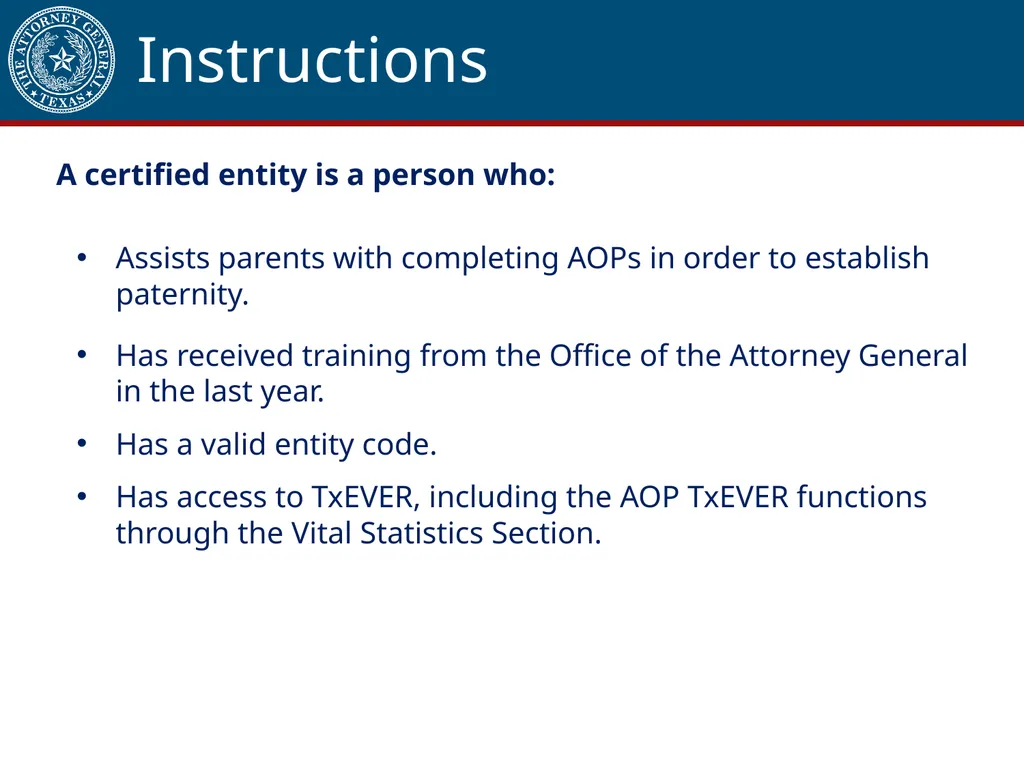 Acknowledgment of Paternity Certification Training - slide 9 of 84