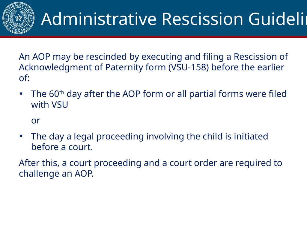 Acknowledgment of Paternity Certification Training - slide 78 of 84